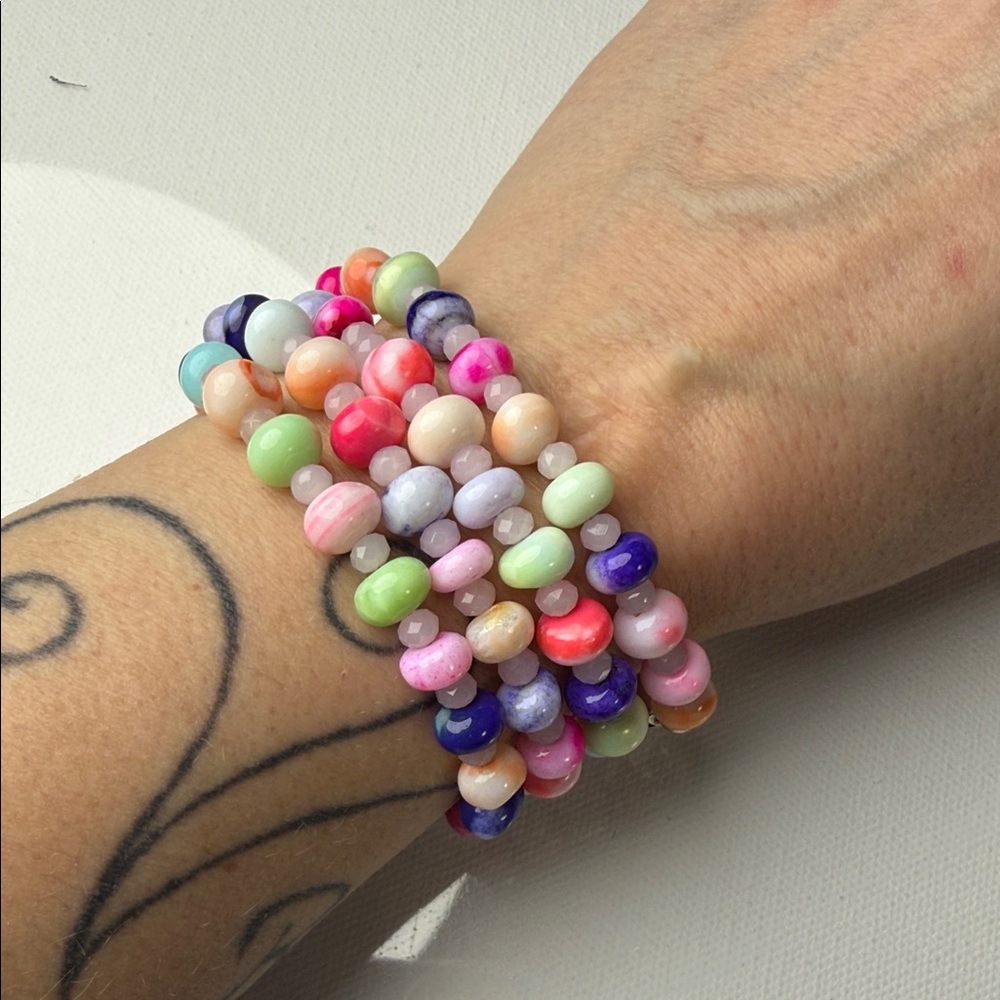 Colorful Mookaite Beaded Necklace / bracelet - Picture 3 of 10